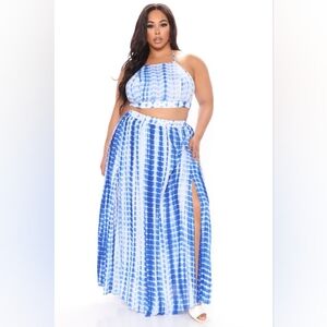 NWT 3X FASHION NOVA Macie Maxi Skirt Set - Royal